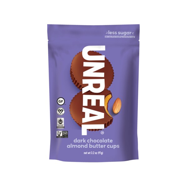 Unreal Candy Dark Chocolate Almond Butter Cups Bag 3 oz., PK6 225 - main